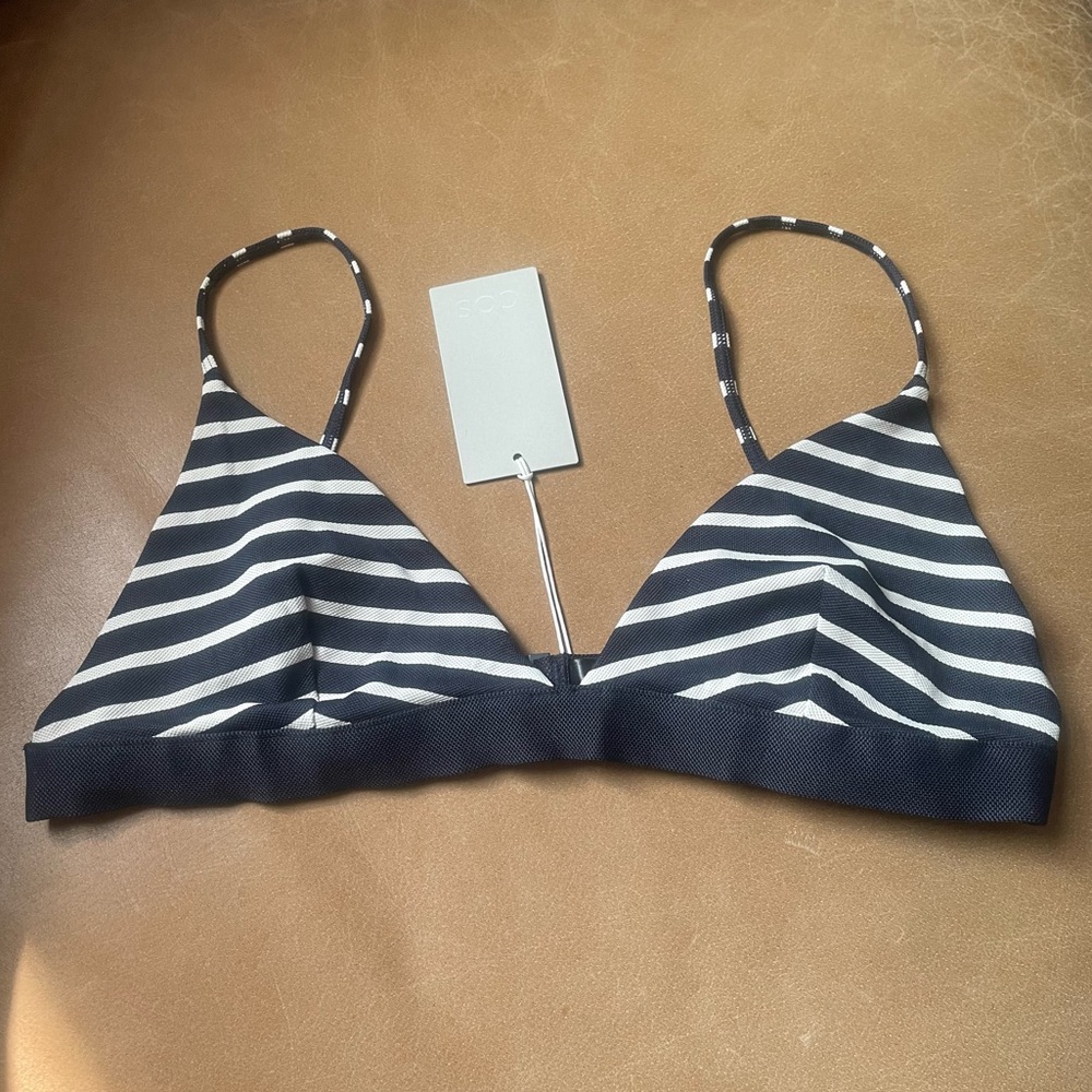 COS NWT nautical stripe bikini top swimsuit swim mix and match triangle top